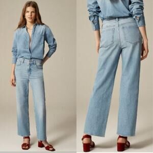 J. Crew Women's Denim High Rise Slim-Wide Jean CH834 Synniva Wash Size 24 NWOT